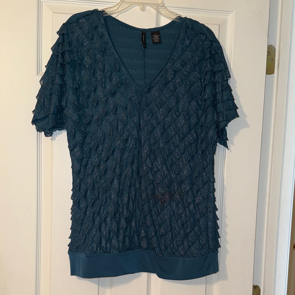 New Directions Textured Short Sleeve Top